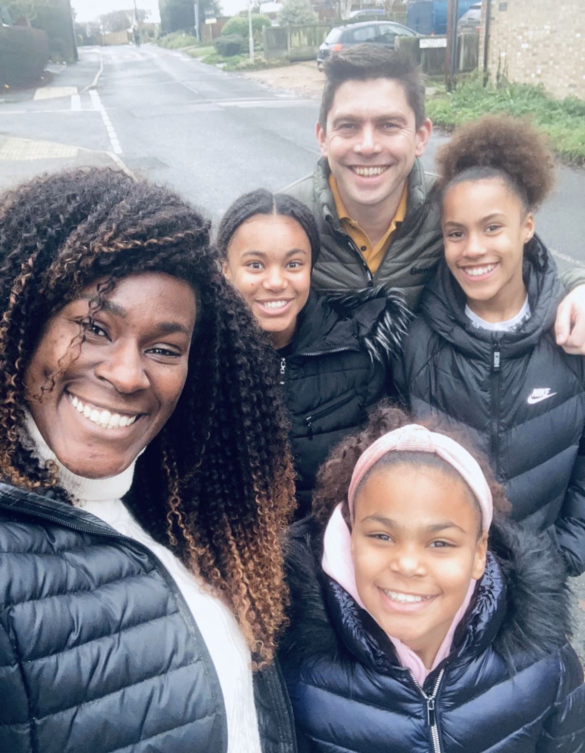Tara Humphrey with husband Mark and daughters Laila, Tia and Tahlia (front)