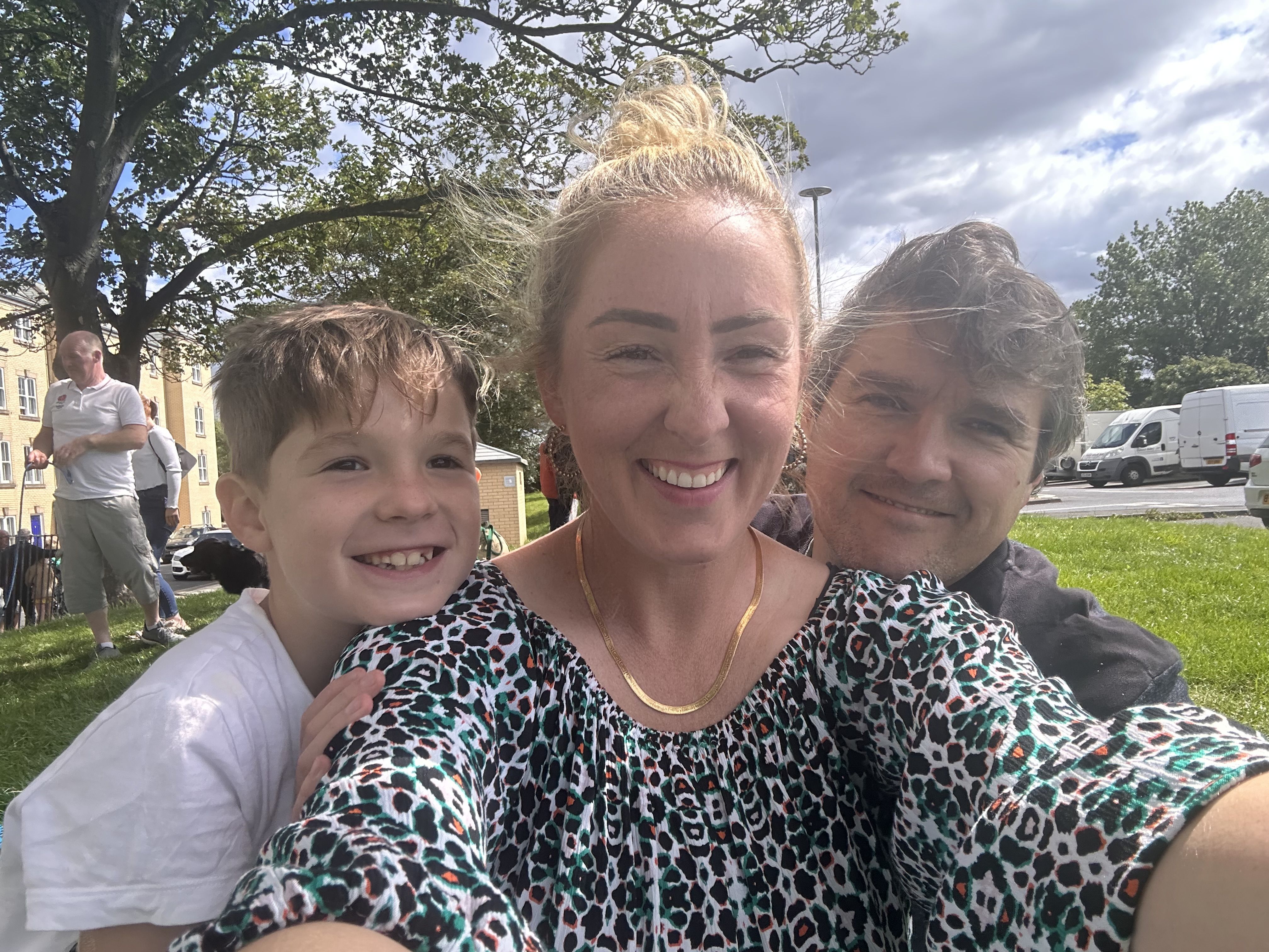 Heather Jackson with son Joseph and husband James