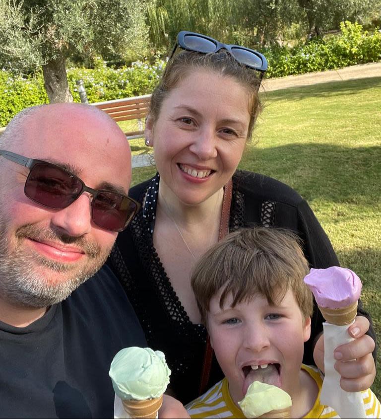 Alex with husband Simon and son Barney